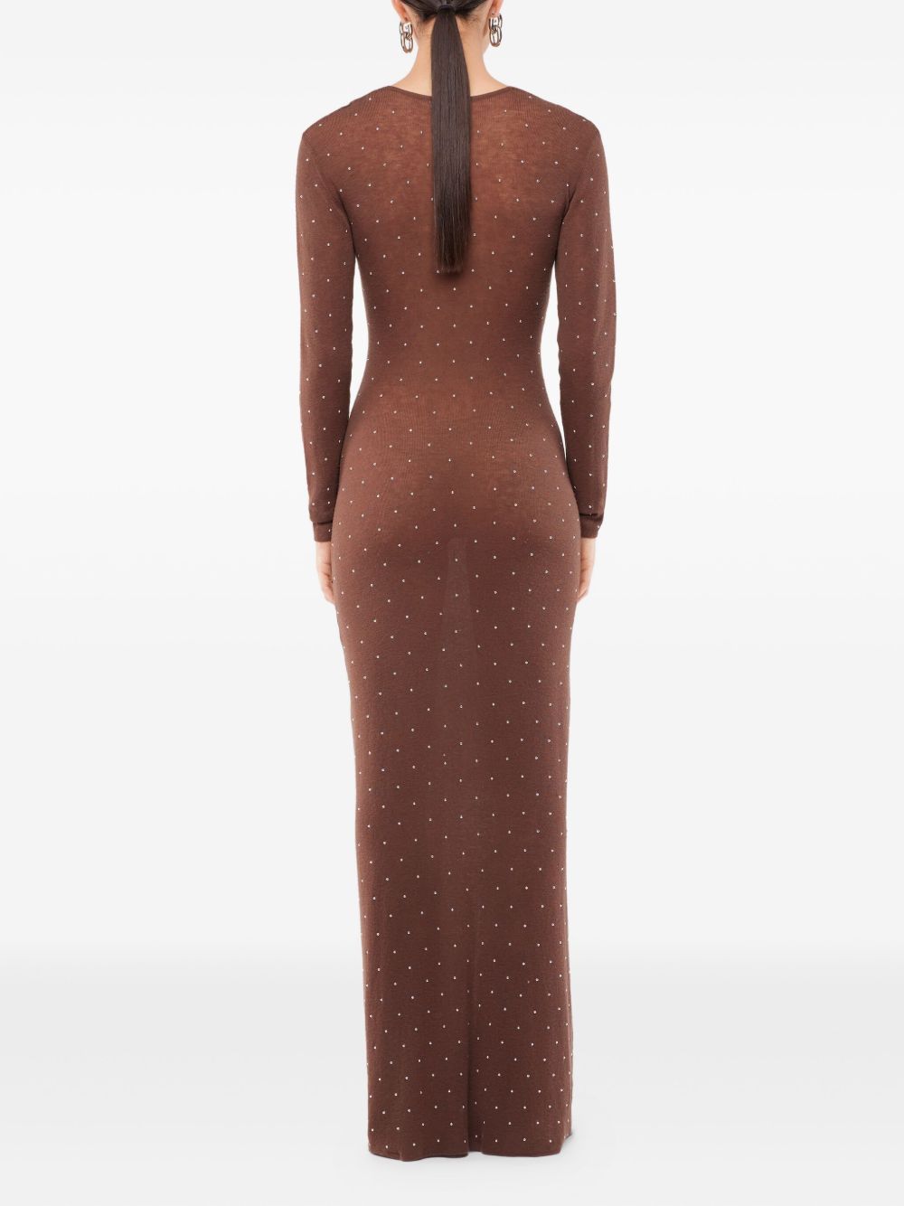 Abito in maglia con cristalli in marrone Rabanne - donna 