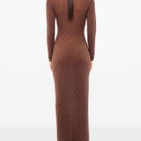 Abito in maglia con cristalli in marrone Rabanne - donna 
