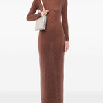 Abito in maglia con cristalli in marrone Rabanne - donna 