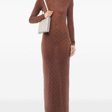Abito in maglia con cristalli in marrone Rabanne - donna 