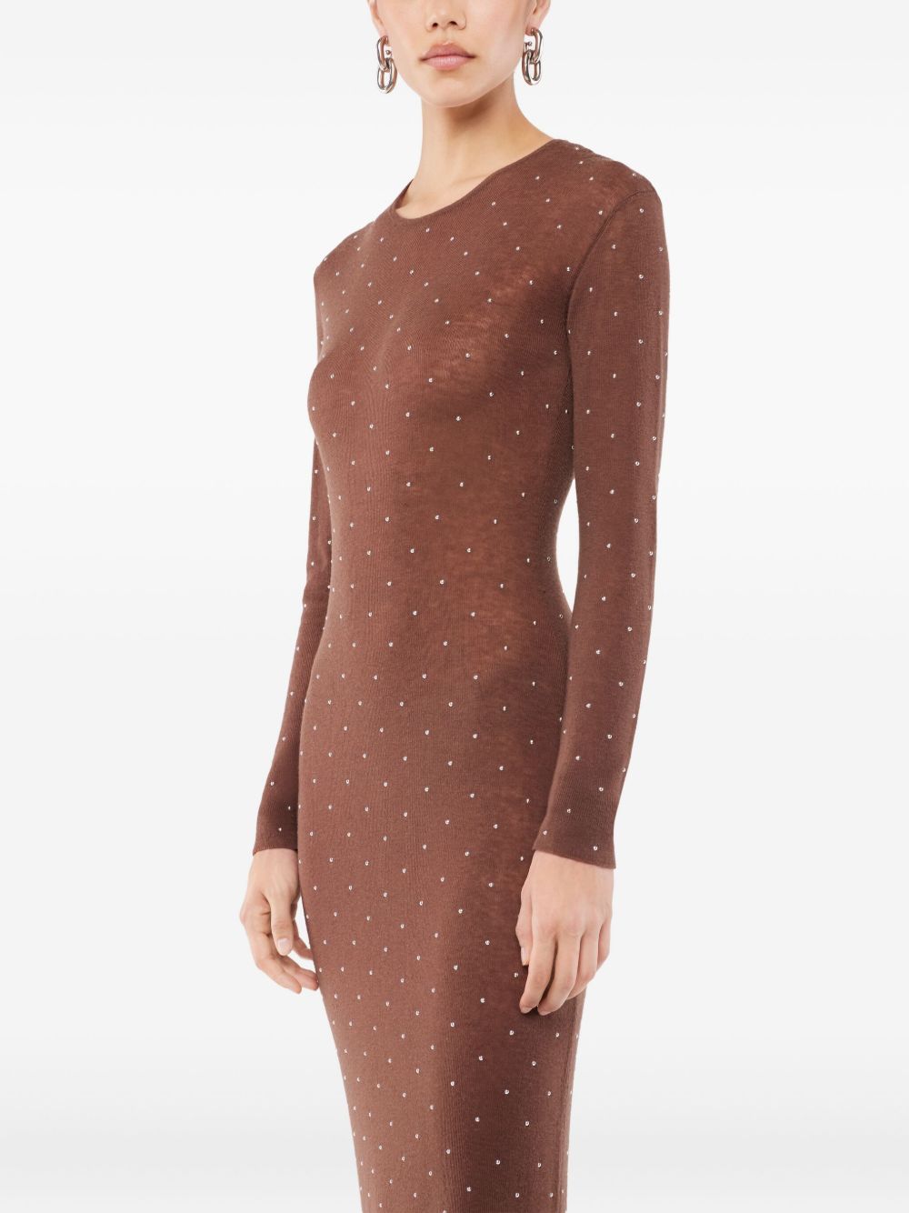 Abito in maglia con cristalli in marrone Rabanne - donna 