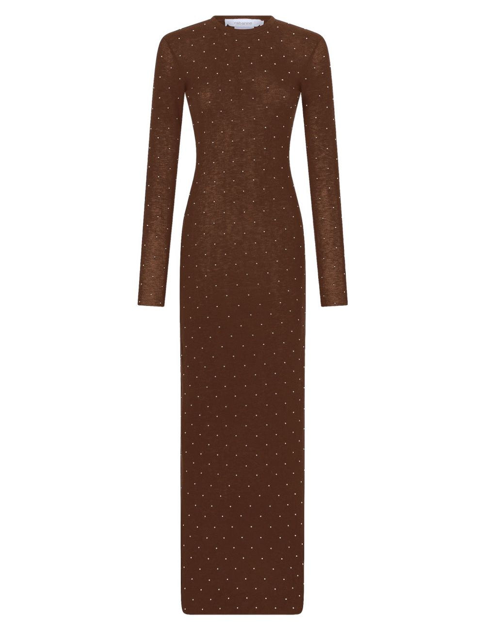 Abito in maglia con cristalli in marrone Rabanne - donna 