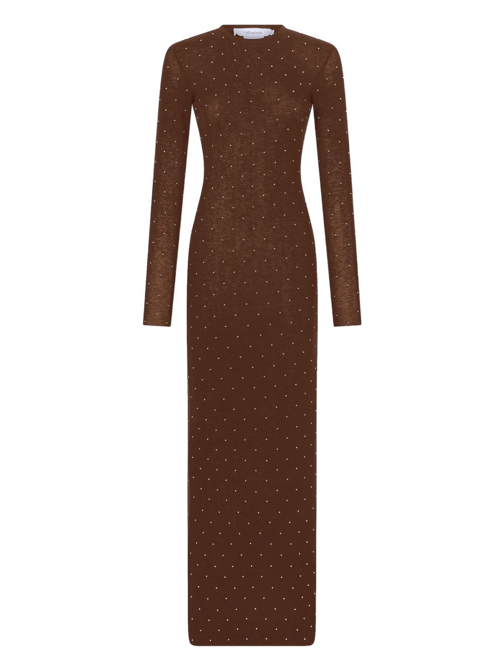 Abito in maglia con cristalli in marrone Rabanne - donna 