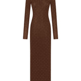 Abito in maglia con cristalli in marrone Rabanne - donna 