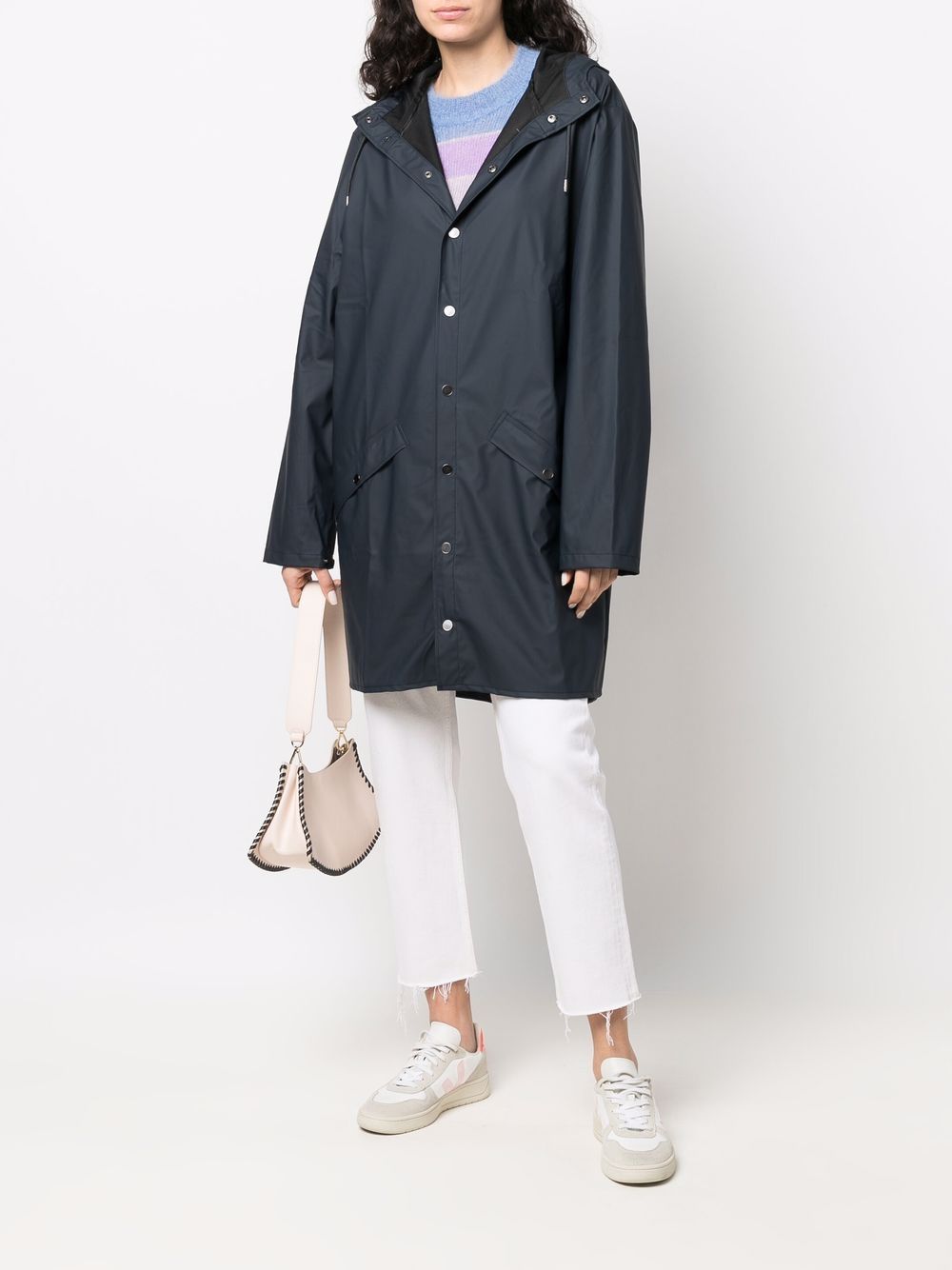 Impermeabile con cappuccio in blu Rains - uomo 