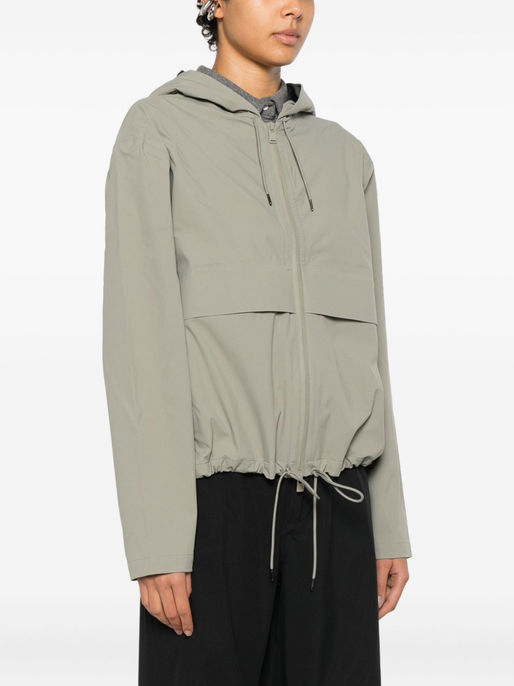 Giacca con cappuccio e zip in grigio Rains - donna 