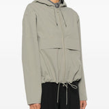 Giacca con cappuccio e zip in grigio Rains - donna 