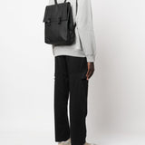 Zaino con logo msn in rilievo in nero Rains - unisex 