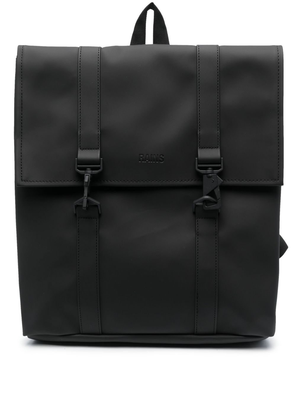Zaino con logo msn in rilievo in nero Rains - unisex 