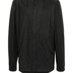 Parka rivestito con cappuccio e coulisse  in nero Rains - uomo 