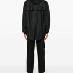 Parka rivestito con cappuccio e coulisse  in nero Rains - uomo 