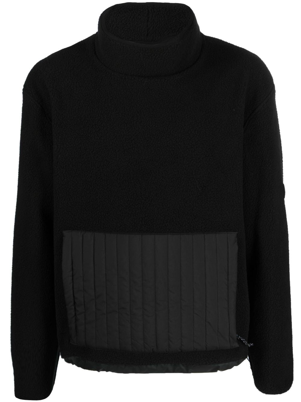 Felpa in pile a collo alto in nero Rains - uomo 