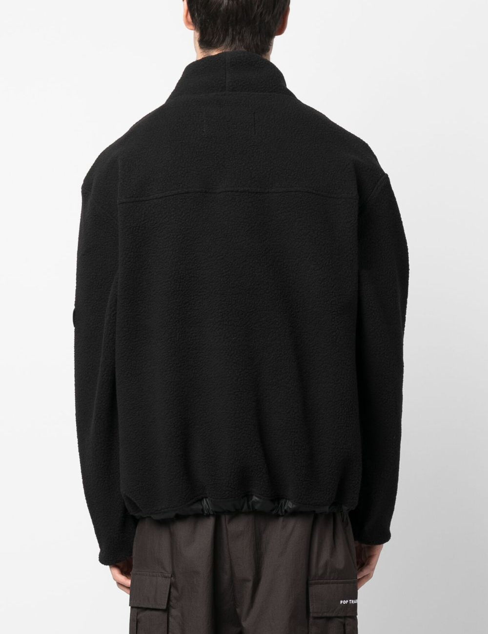 Felpa in pile a collo alto in nero Rains - uomo 