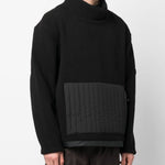 Felpa in pile a collo alto in nero Rains - uomo 