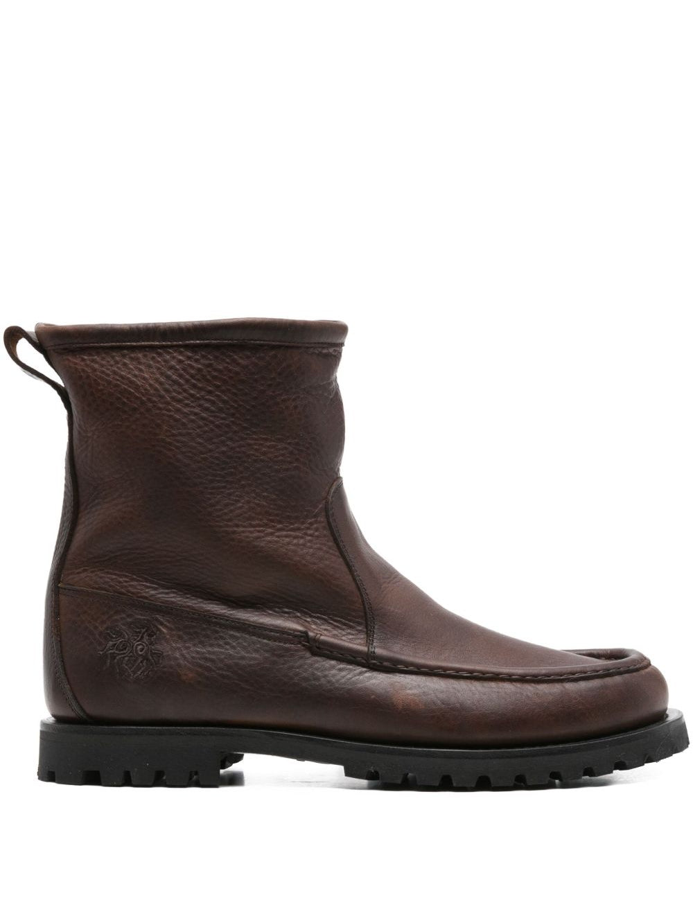 Stivali in pelle con linguetta in marrone Ranra - uomo 