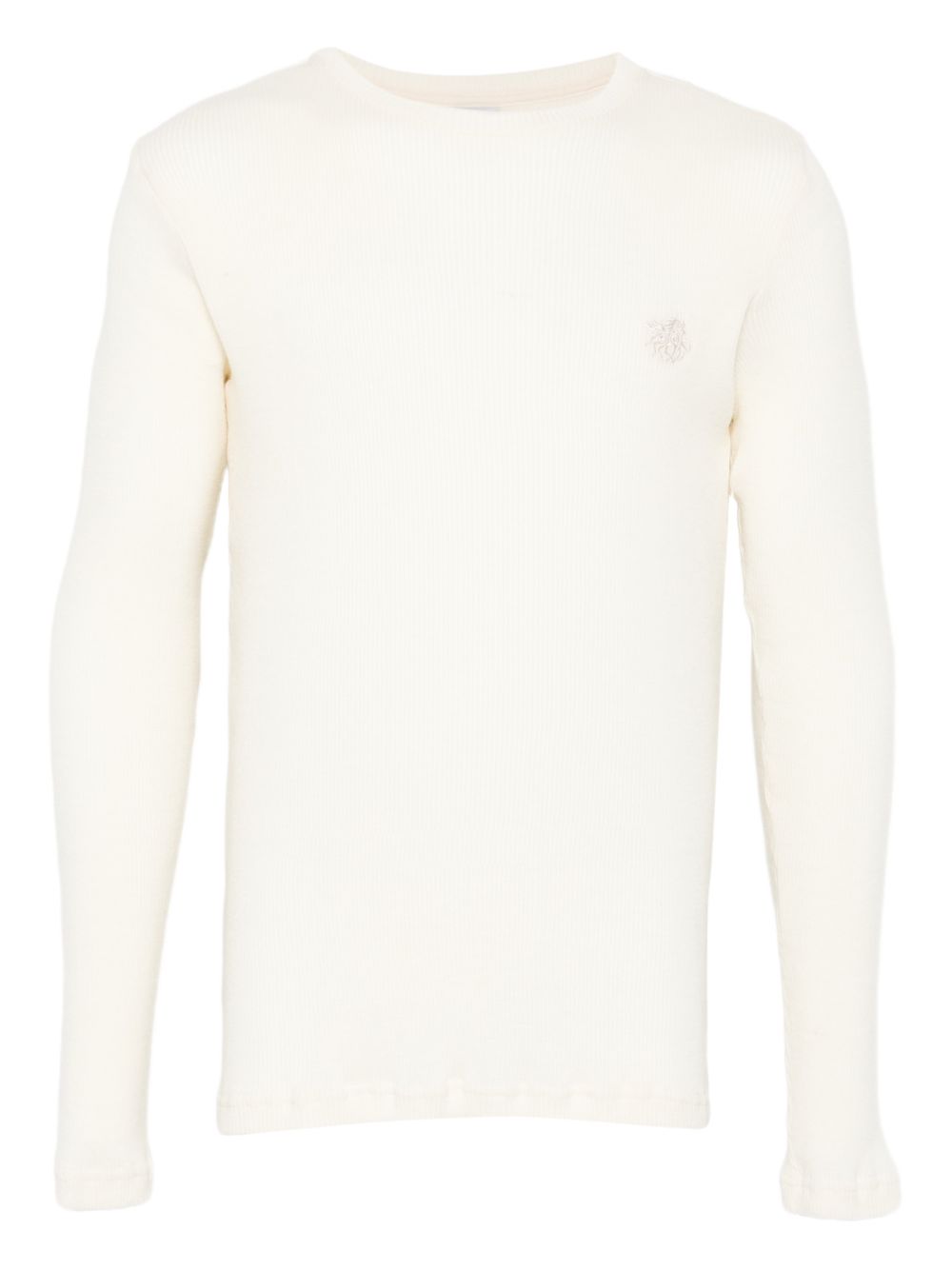 T-shirt a maniche lunghe a coste in beige Ranra - uomo 