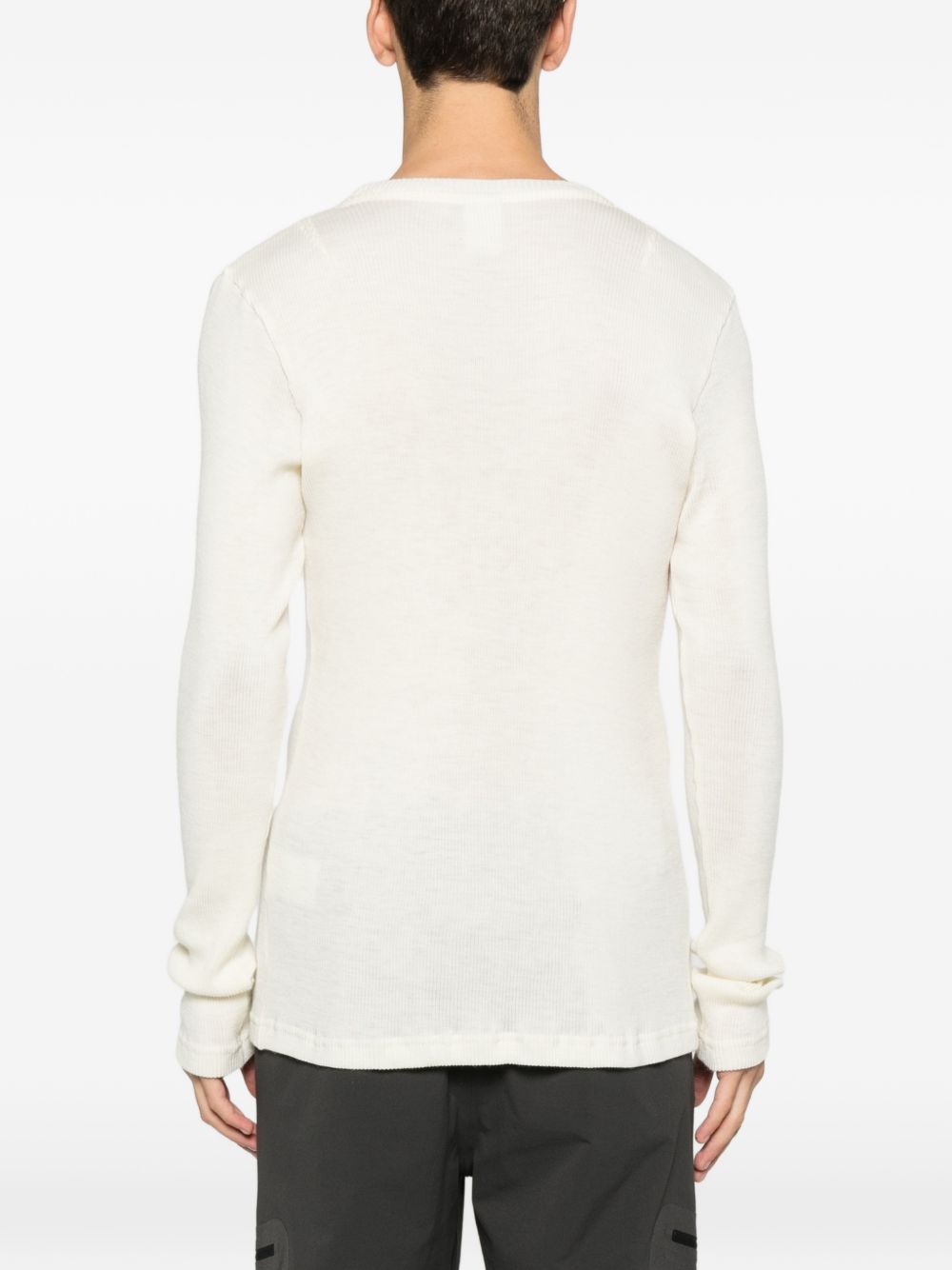T-shirt a maniche lunghe a coste in beige Ranra - uomo 
