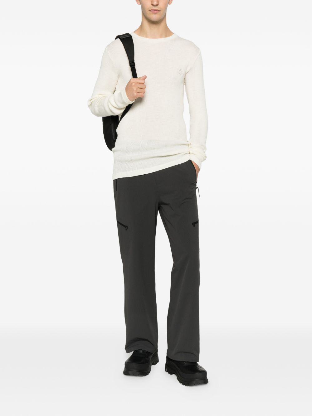T-shirt a maniche lunghe a coste in beige Ranra - uomo 