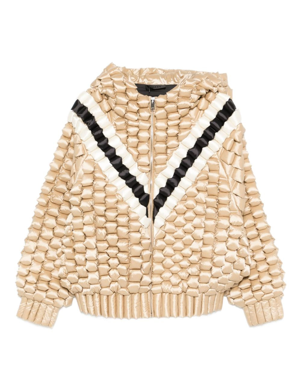 Giacca imbottita con cappuccio in beige Raxxy - donna 