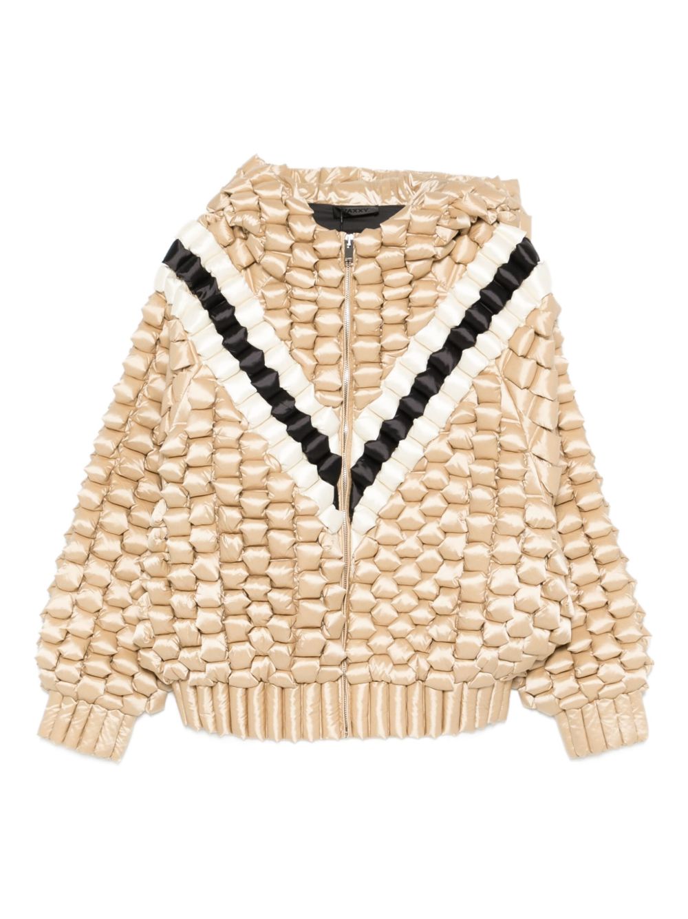 Giacca imbottita con cappuccio in beige Raxxy - donna 