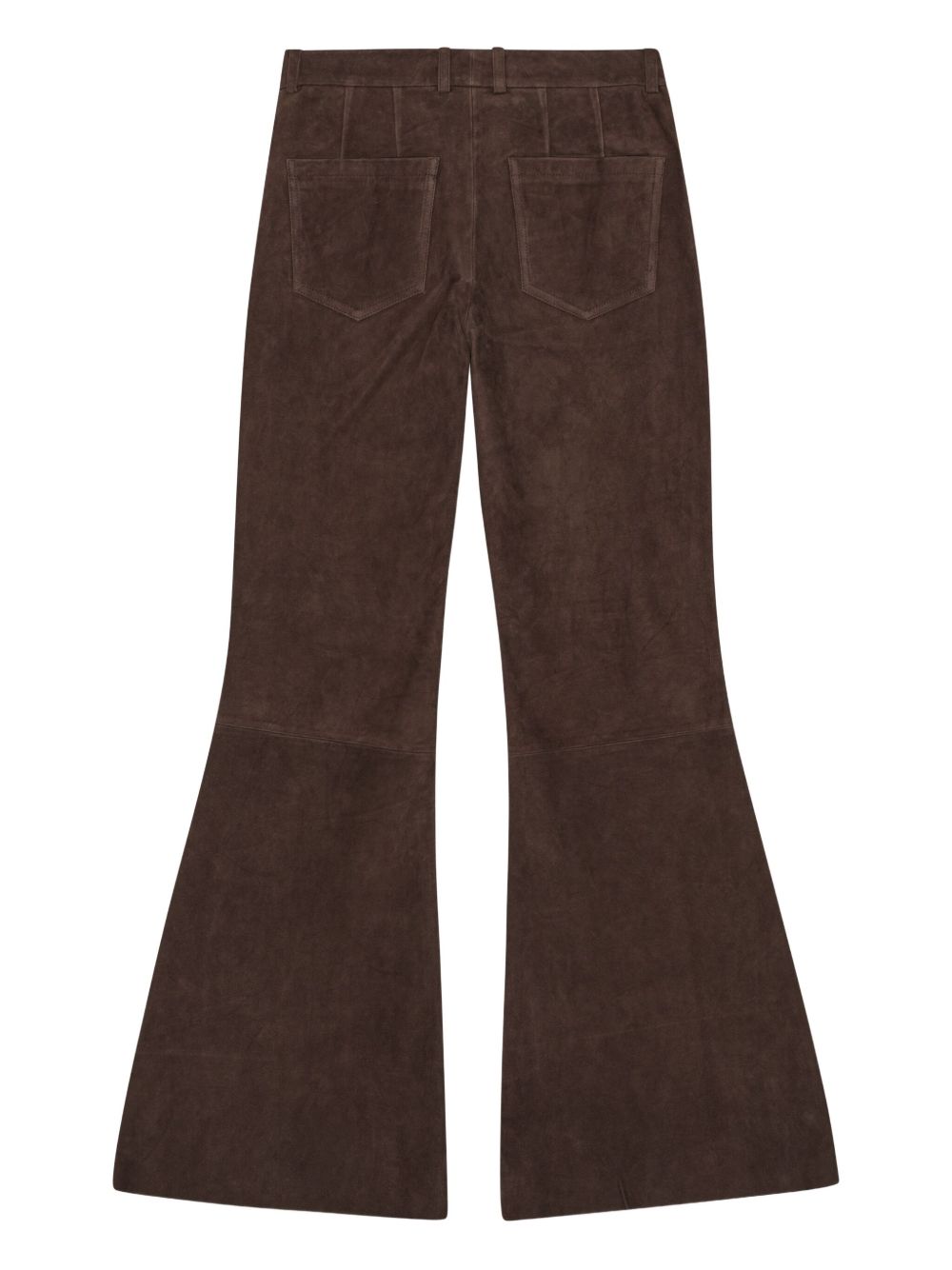 Pantaloni svasati in pelle scamosciata in marrone Remain - donna 