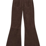 Pantaloni svasati in pelle scamosciata in marrone Remain - donna 