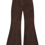 Pantaloni svasati in pelle scamosciata in marrone Remain - donna 