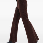 Pantaloni svasati in pelle scamosciata in marrone Remain - donna 