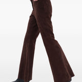 Pantaloni svasati in pelle scamosciata in marrone Remain - donna 