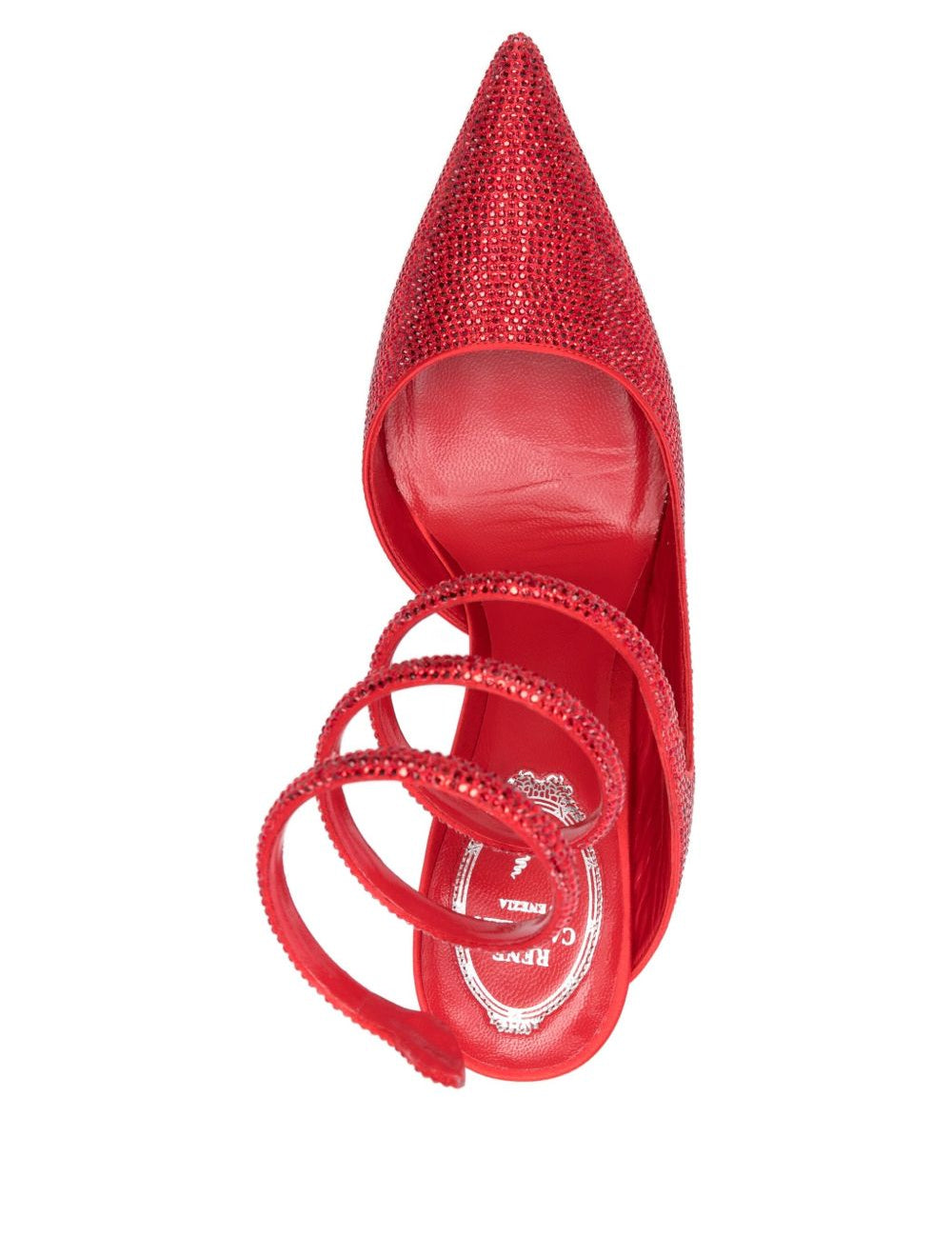 Decollete con cristalli cleo in rosso Rene caovilla - donna 