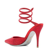 Decollete con cristalli cleo in rosso Rene caovilla - donna 