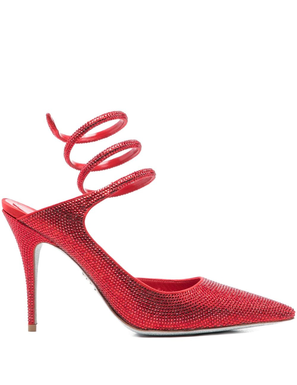 Decollete con cristalli cleo in rosso Rene caovilla - donna 