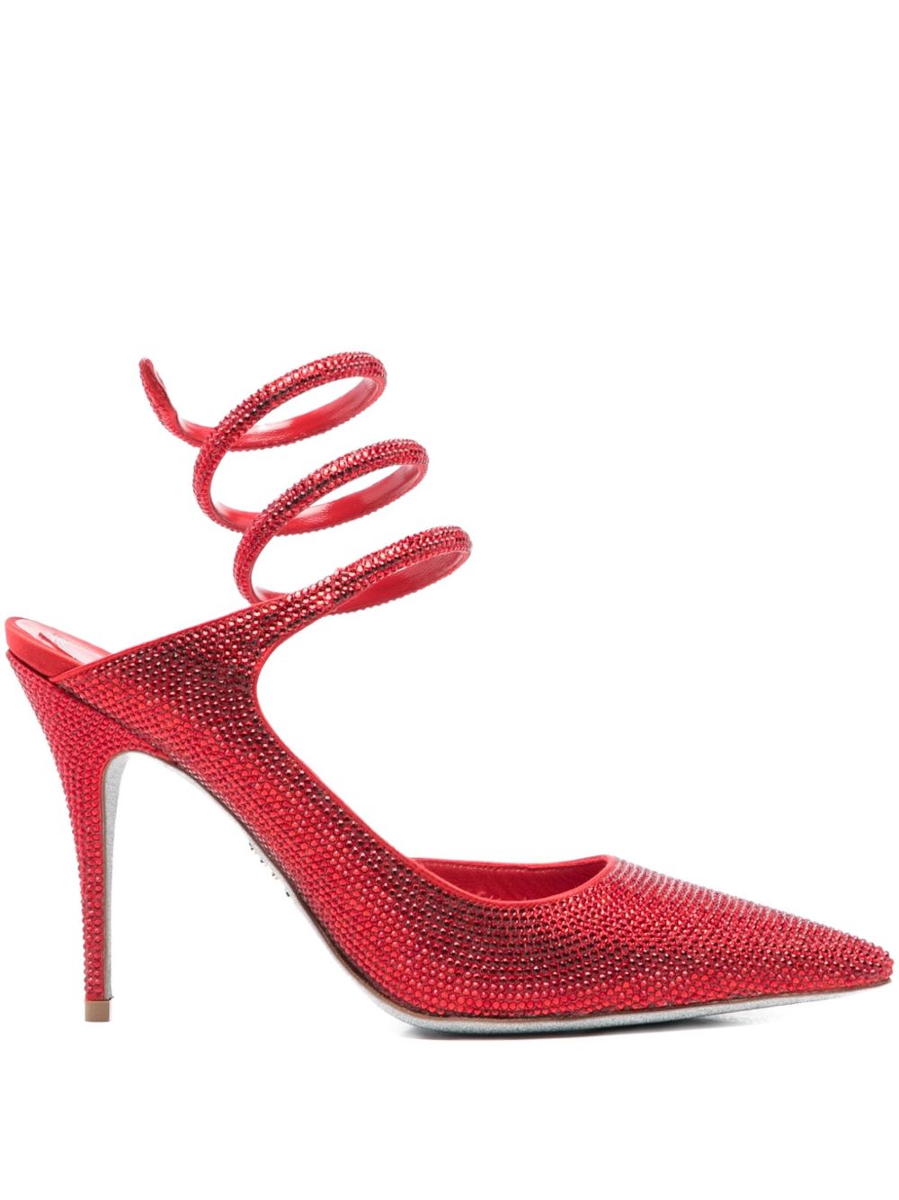 Decollete con cristalli cleo in rosso Rene caovilla - donna 