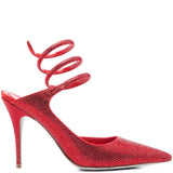 Decollete con cristalli cleo in rosso Rene caovilla - donna 