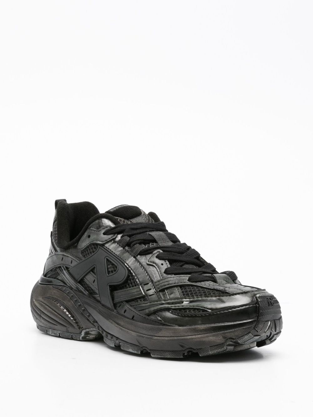 Sneakers storm runner con lacci in nero 