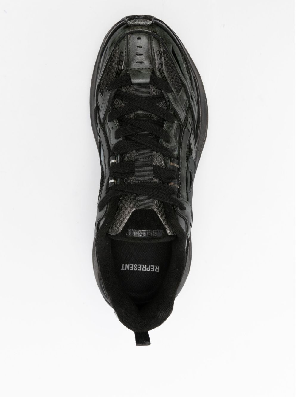 Sneakers storm runner con lacci in nero 