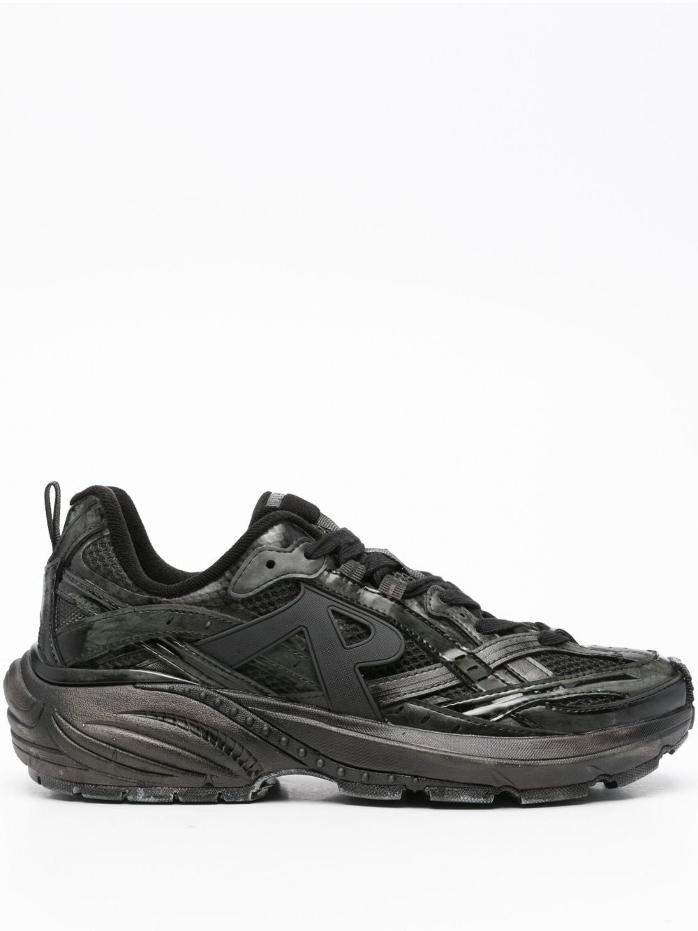 Sneakers storm runner con lacci in nero 