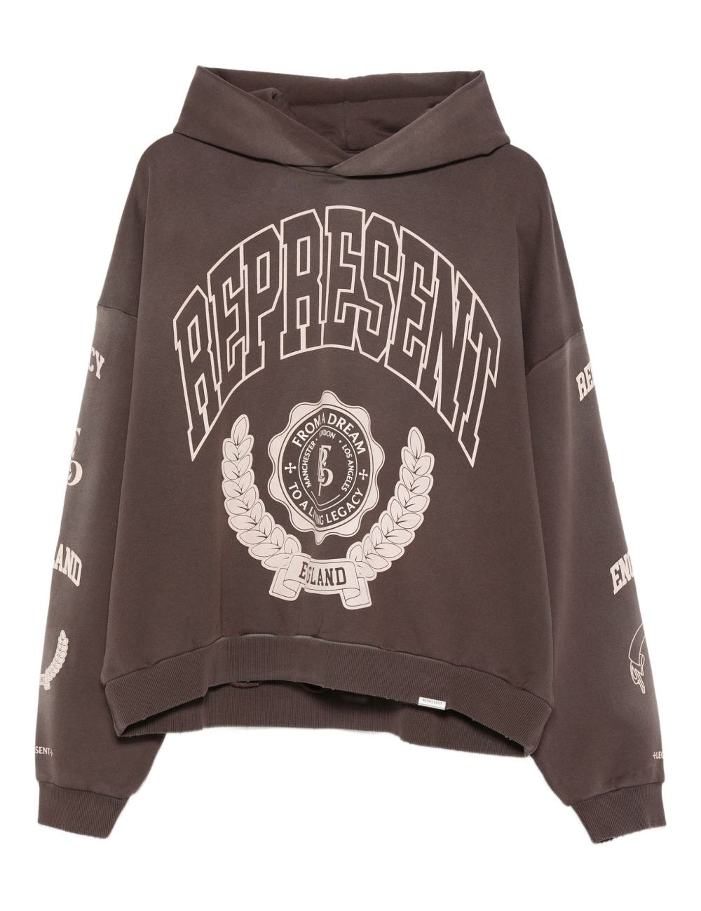 Felpa con cappuccio e logo in nero Represent - uomo 