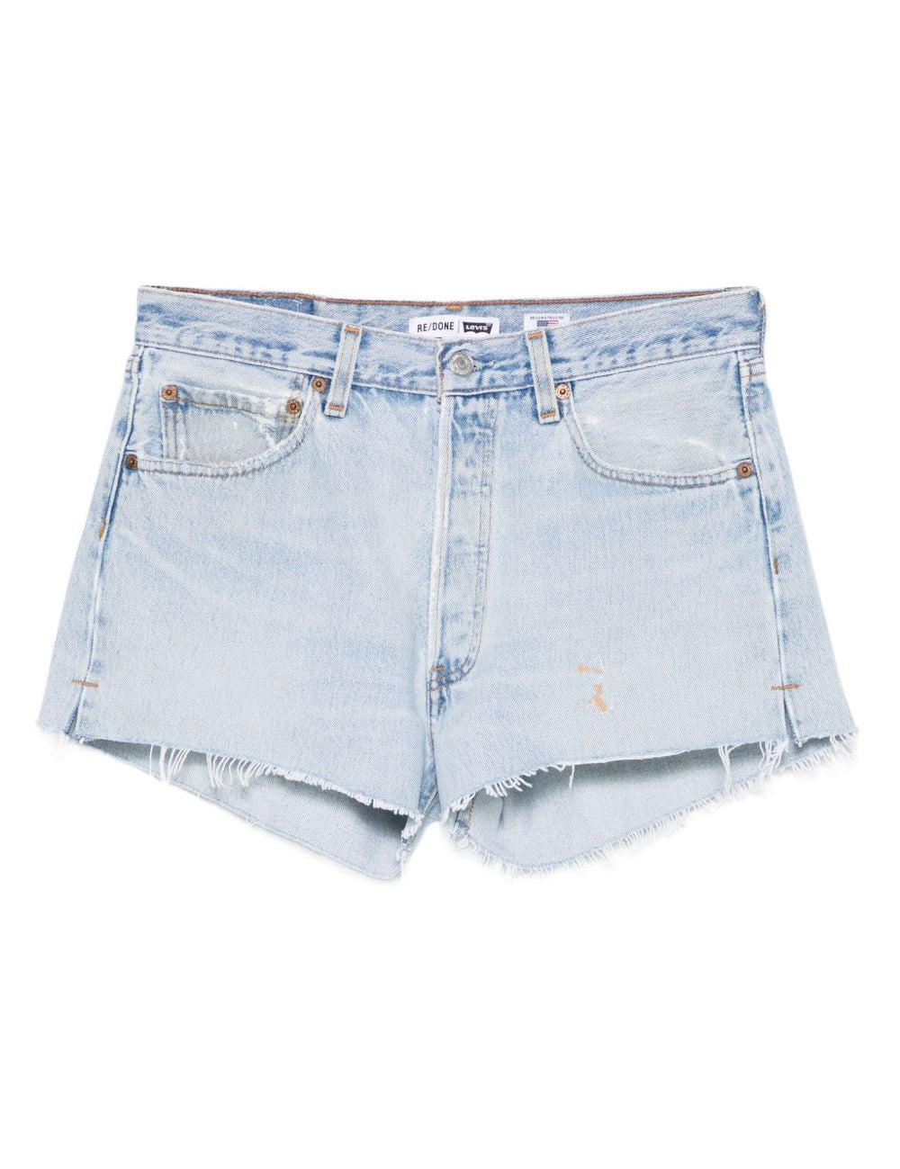 Pantaloncini in denim con bordi sfilacciati in blu Re/done - donna 