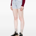 Pantaloncini in denim con bordi sfilacciati in blu Re/done - donna 