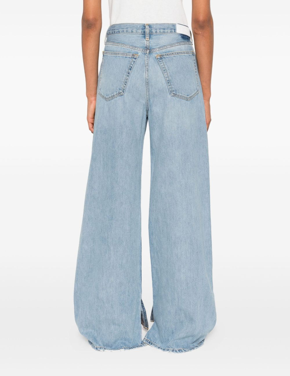 Jeans a gamba ampia con cinque tasche in blu Re/done - donna 