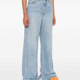 Jeans a gamba ampia con cinque tasche in blu Re/done - donna 
