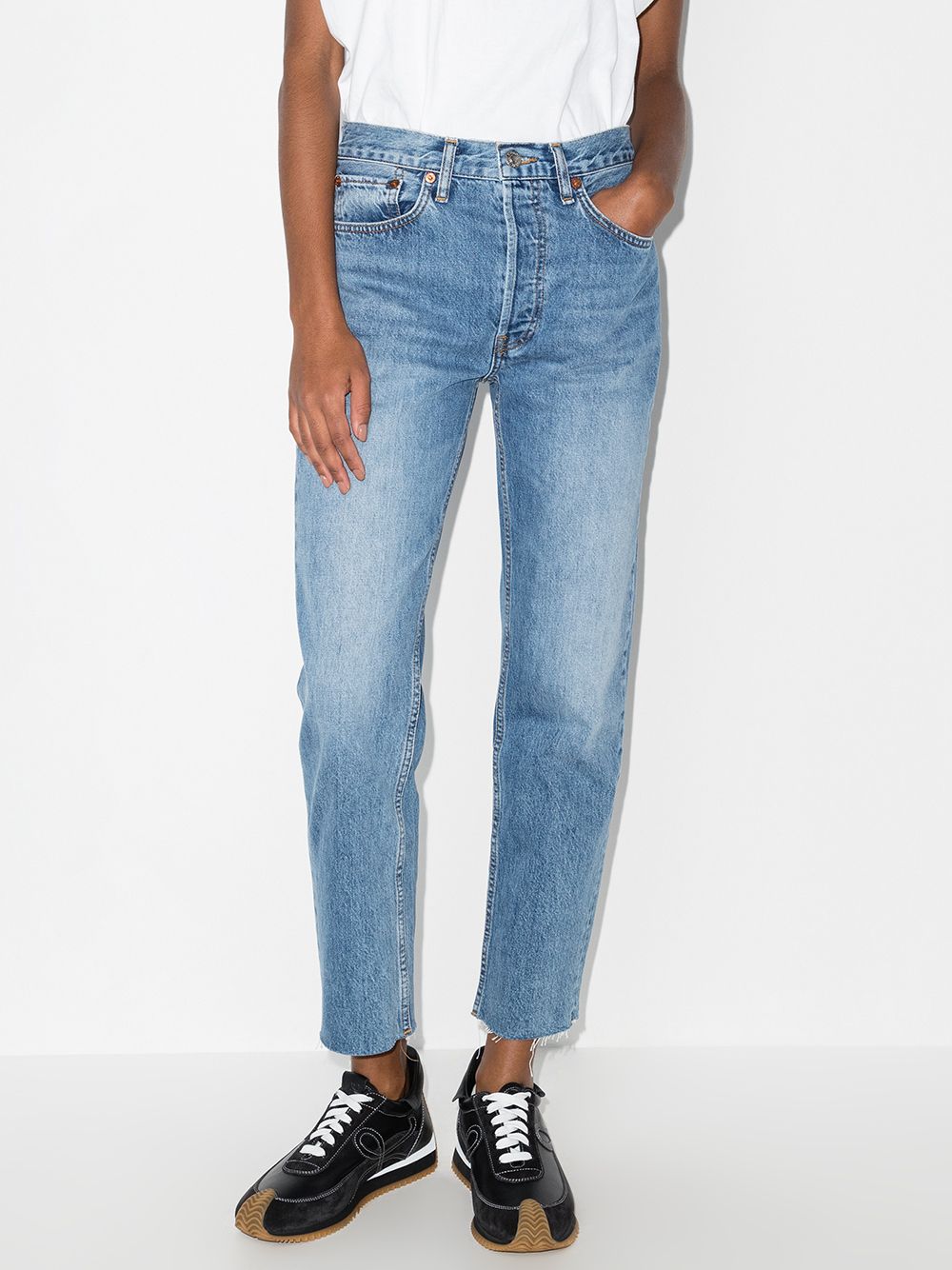 Jeans cropped a tubo di stufa in blu Re/done - donna 