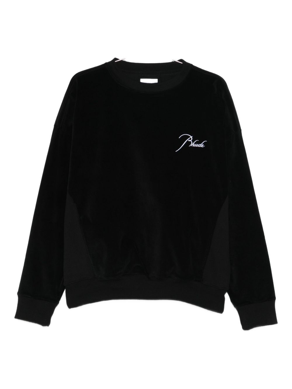 Felpa con logo e ricamo in nero Rhude - uomo 