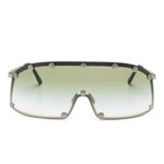Occhiali da sole con borchie in argento e verde Rick owens - unisex 