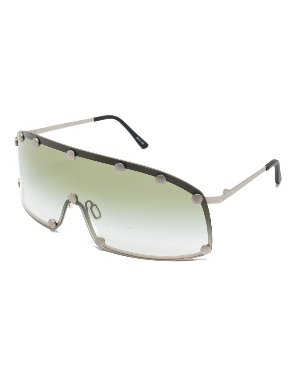 Occhiali da sole con borchie in argento e verde Rick owens - unisex 