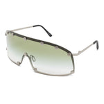 Occhiali da sole con borchie in argento e verde Rick owens - unisex 