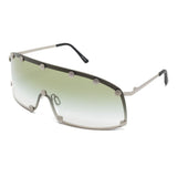 Occhiali da sole con borchie in argento e verde Rick owens - unisex 