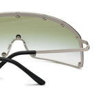 Occhiali da sole con borchie in argento e verde Rick owens - unisex 