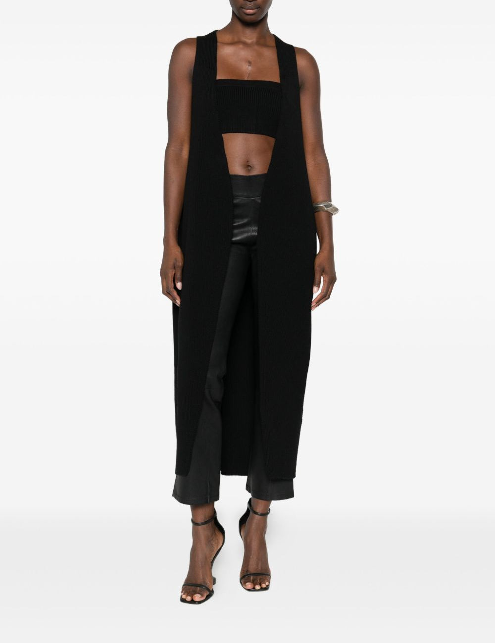Top a fascia a costine sottili in nero Rick owens - donna 